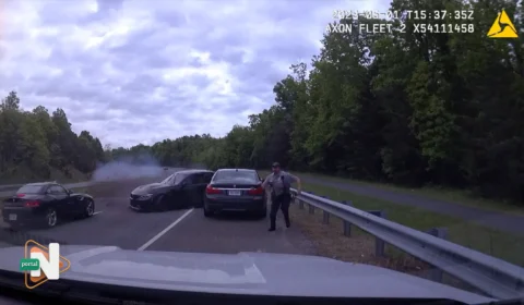 VÍDEO: policial escapa da morte em batida entre carros nos Estados Unidos
