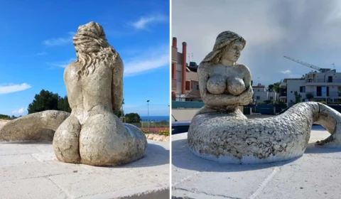 Sereia ‘provocante’ em forma de estátua gera polêmica na Itália