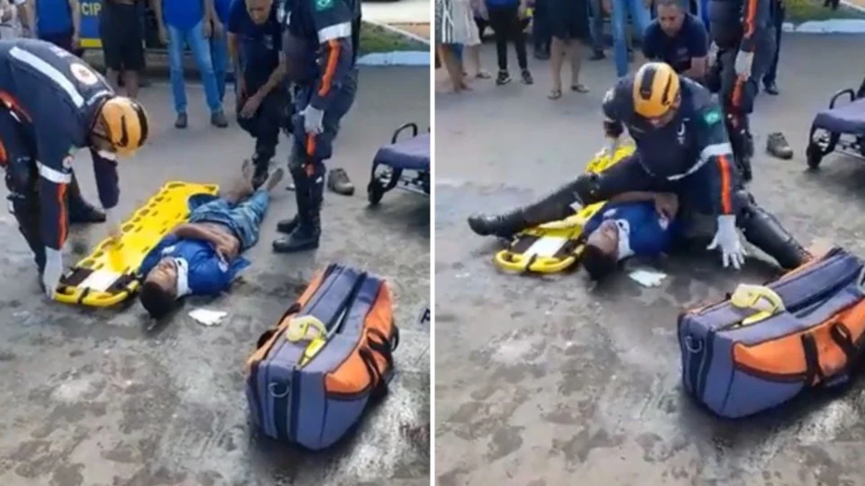 VÍDEO: socorrista do DF cai sobre paciente durante atendimento e viraliza