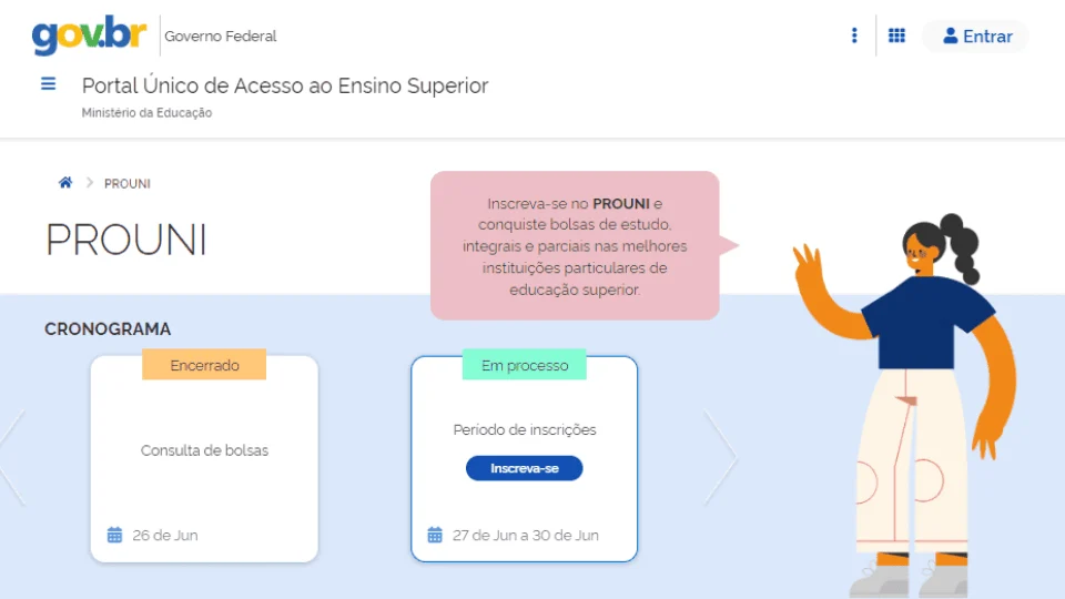 Prouni: prazo de inscrições inicia nesta terça, 27, e encerra sexta-feira, 30