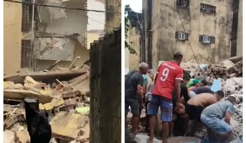 VÍDEO: parte de prédio desaba e pessoas são soterradas em Recife-PE