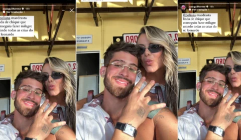 Poliana é exaltada por João Guilherme em festa de Leonardo: ”Mãedrasta linda”
