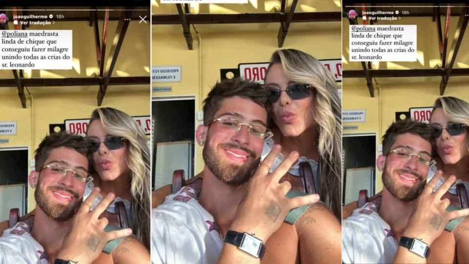 Poliana é exaltada por João Guilherme em festa de Leonardo: ”Mãedrasta linda”