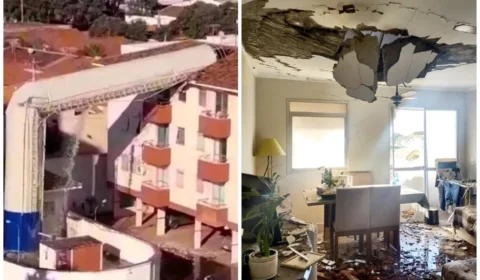 Em SP, caixa d’água de 24 metros de altura cai e destrói apartamento