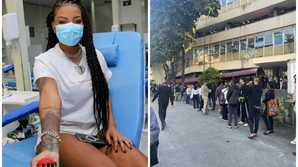 Ludmilla garante ingressos para doadores de sangue e lota hemocentro do RJ