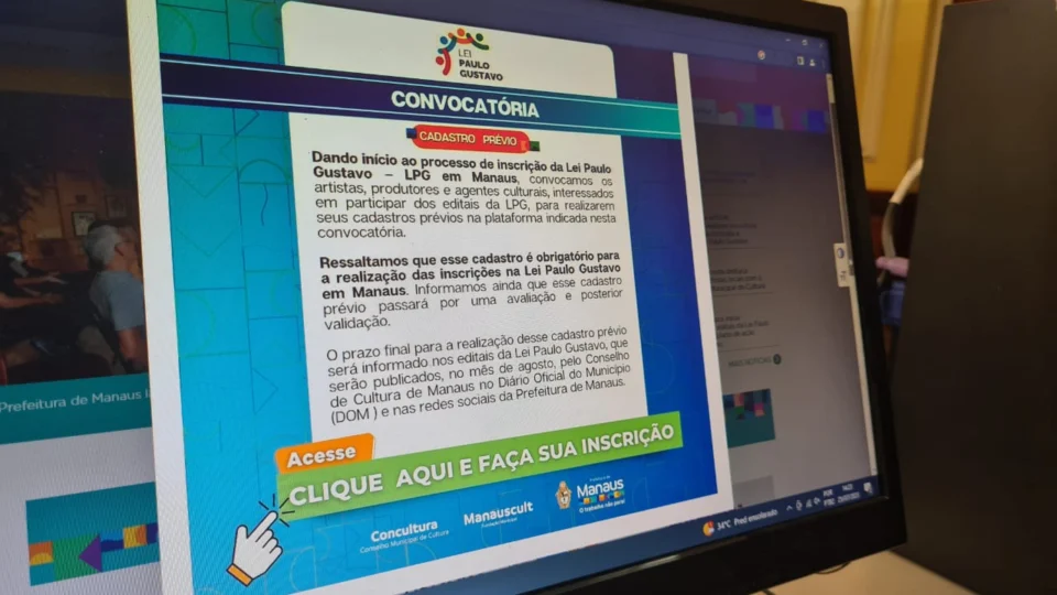 Manaus chama artistas para cadastro prévio aos editais da Lei Paulo Gustavo