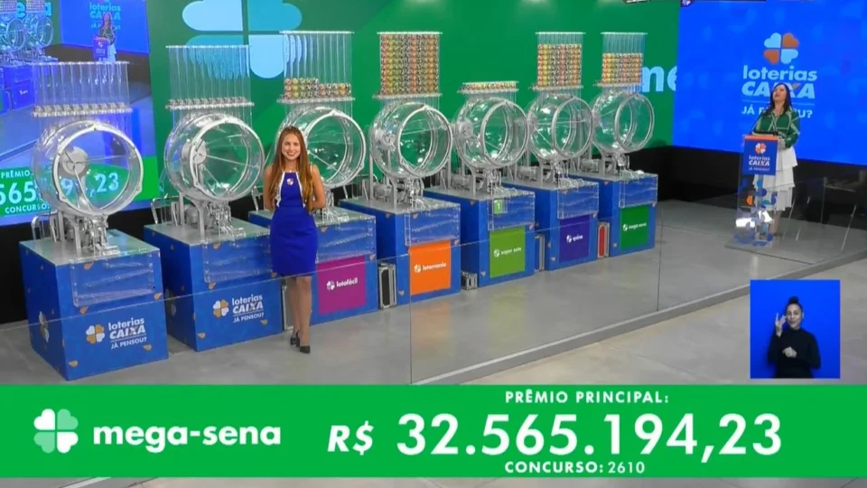 VÍDEO: confira números sorteados da Mega-Sena 2610 nesta quarta-feira, 12