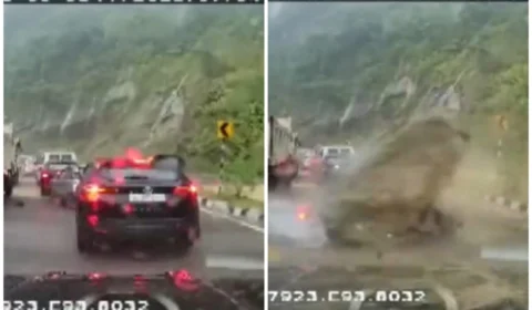 VÍDEO: deslizamento de rocha sobre carros deixa mortos e feridos em Nagaland