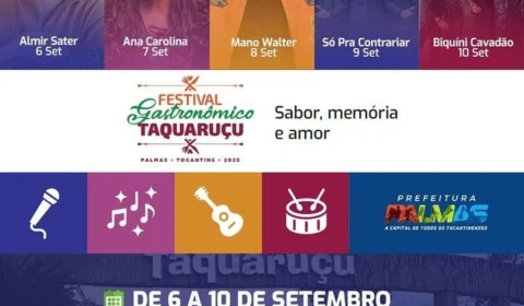 Artistas nacionais se apresentam no Festival Gastronômico de Taquaruçu-TO