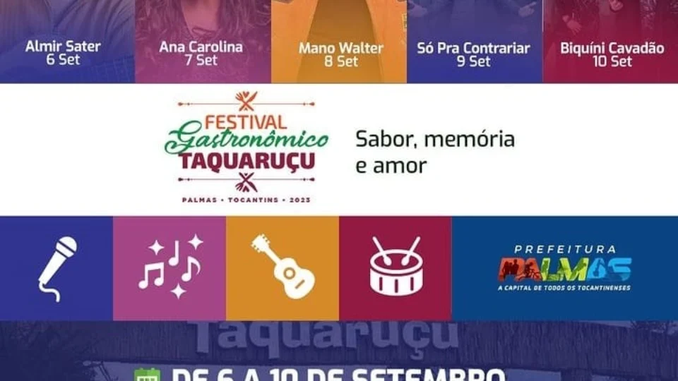 Artistas nacionais se apresentam no Festival Gastronômico de Taquaruçu-TO