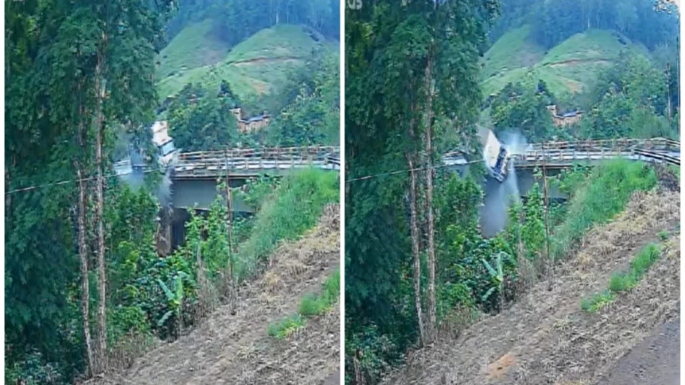 VÍDEO: motorista de caminhão adormece no volante e cai de ponte no Fundão-ES