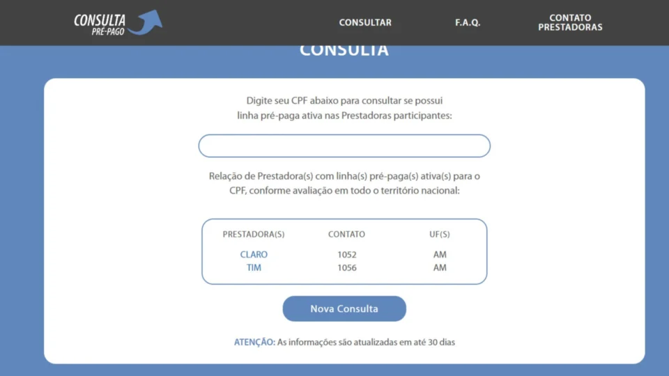 Descubra se há telefones pré-pagos cadastrados no seu CPF