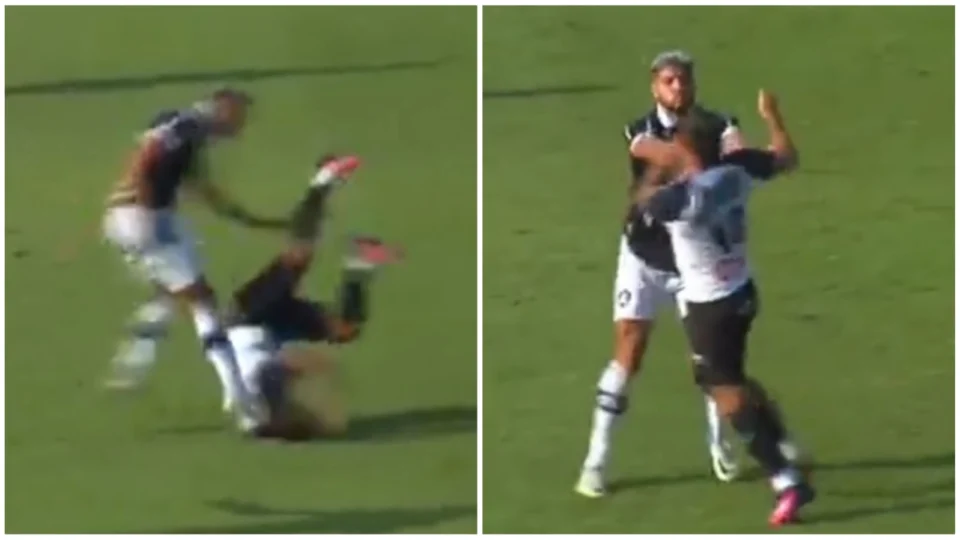 VÍDEO: jogador chuta cabeça de adversário durante partida entre Altos e Remo