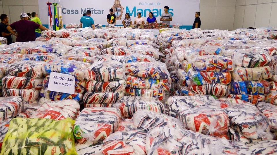 Prefeitura doa 102 toneladas de alimentos arrecadadas no ‘#SouManaus 2023’