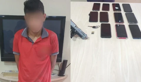 Suposto assaltante é preso vestindo uniforme de rede de supermercados em Manaus