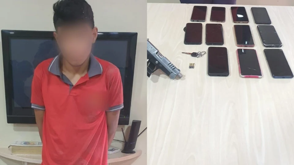 Suposto assaltante é preso vestindo uniforme de rede de supermercados em Manaus