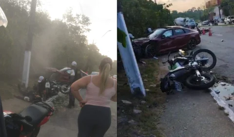 VÍDEO: acidente em blitz deixa seis feridos em avenida de Manaus