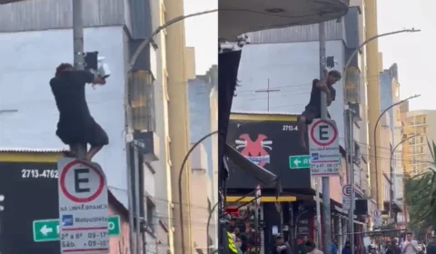 VÍDEO: homem é flagrado destruindo câmeras de vigilância na Cracolândia