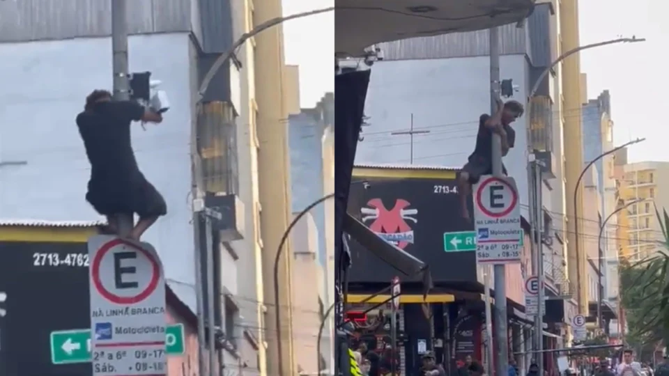 VÍDEO: homem é flagrado destruindo câmeras de vigilância na Cracolândia