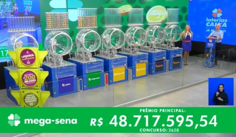 VÍDEO: confira números sorteados na Mega-Sena 2628 neste sábado, 2