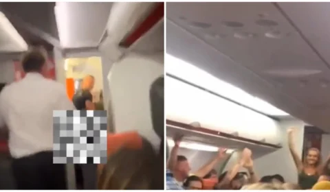 VÍDEO: casal flagrado em banheiro de avião é ovacionado por passageiros
