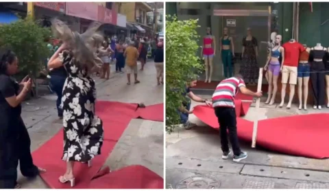 VÍDEO: loja de Manaus viraliza com desfile ‘atrapalhado’ por ventania; veja