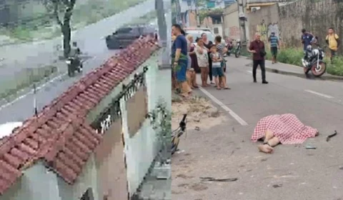 VÍDEO: veja o momento que motociclista morre ao colidir com veículo em Manaus