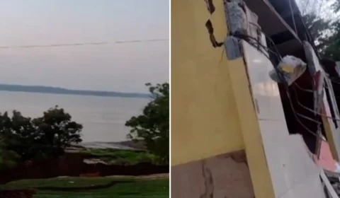 VÍDEO: parte de igreja é ‘engolida’ em deslizamento de terra no AM