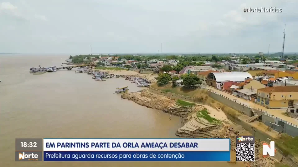 VÍDEO: orla de Parintins ameaça desabar de novo e preocupa moradores