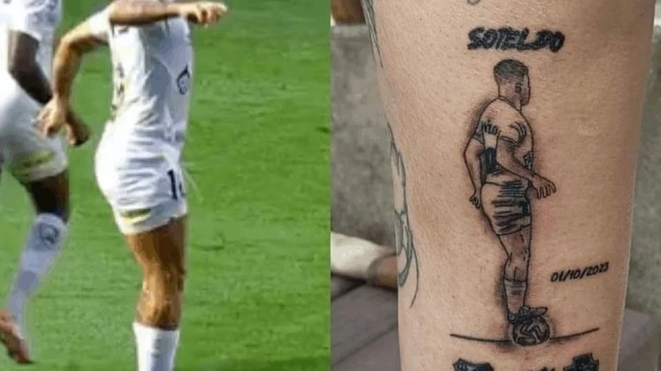 Torcedora do Santos é criticada por tatuar lance polêmico de Soteldo; entenda