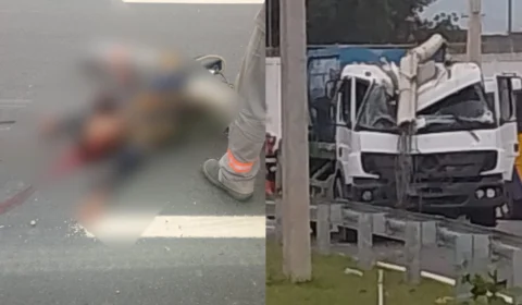 VÍDEO: caminhão derruba poste e mata dois na avenida do Turismo em Manaus 