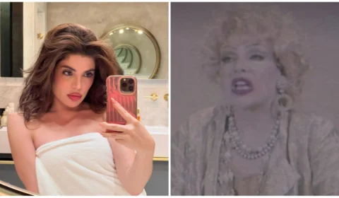 Gkay se veste de ‘Dercy Gonçalves’ para festa de Halloween da Elle