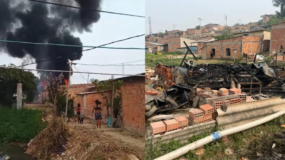 VÍDEO: incêndio destrói casa em comunidade na Zona Leste de Manaus