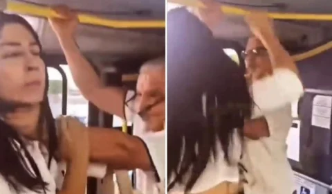 VÍDEO: mulher é agredida por idoso após recusar lugar no ônibus 