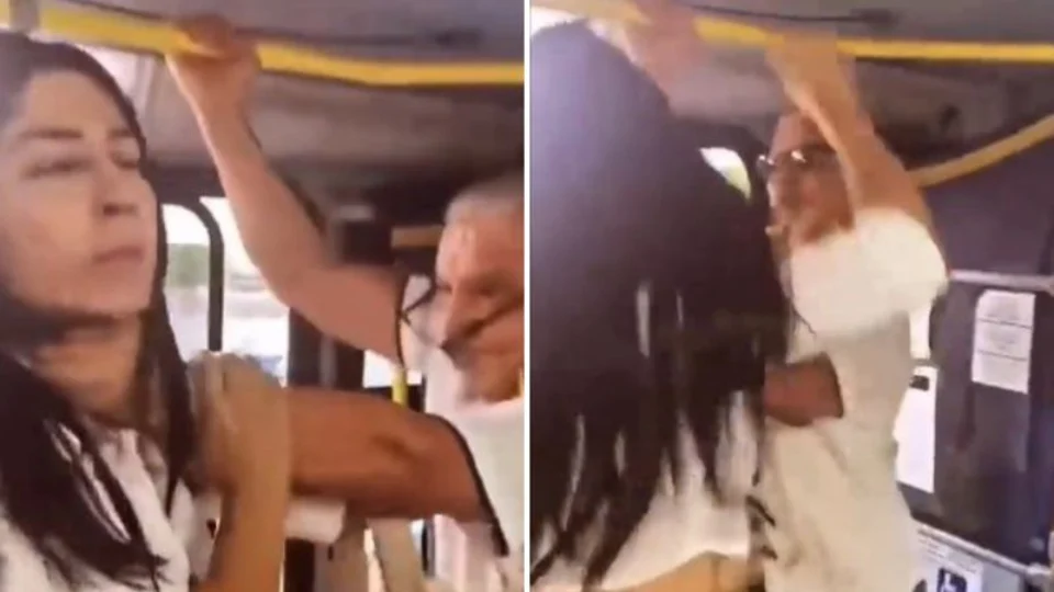 VÍDEO: mulher é agredida por idoso após recusar lugar no ônibus 
