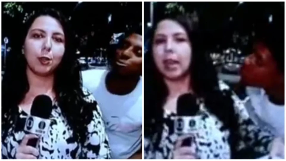 Repórter é assediada durante entrada ao vivo para televisão no interior do RJ