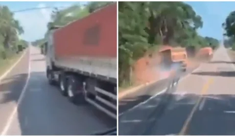 VÍDEO: em briga de irmãos, caminhoneiro provoca capotamento em rodovia no PA