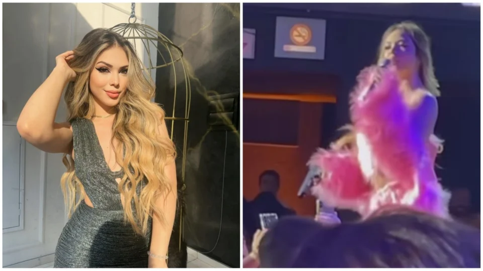 VÍDEO: em evento para jovens, Melody é criticada por usar arma falsa em show