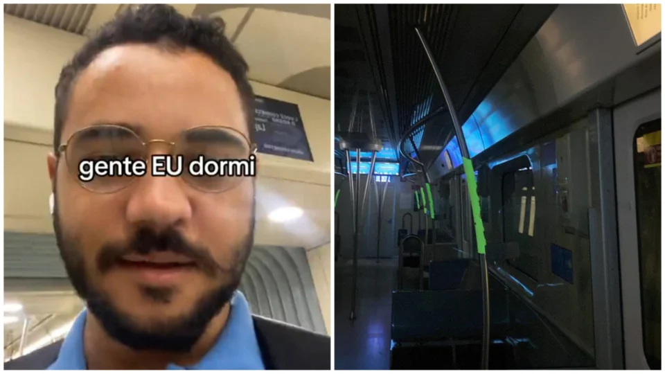 VÍDEO: passageiro fica preso em metrô de Salvador após dar cochilo em vagão