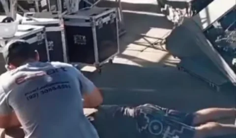 Homem fica ferido durante desmontagem do palco da Expoferr