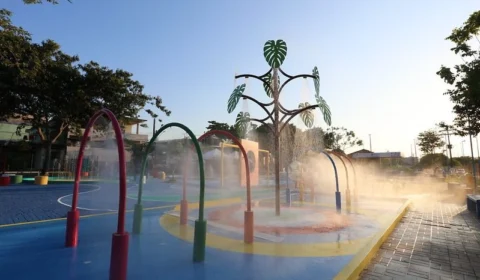 Primeira praça molhada de Manaus é inaugurada na Zona Sul da cidade