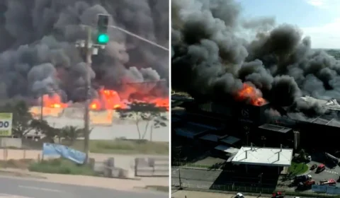 VÍDEO: incêndio atinge fábrica da Cacau Show no ES