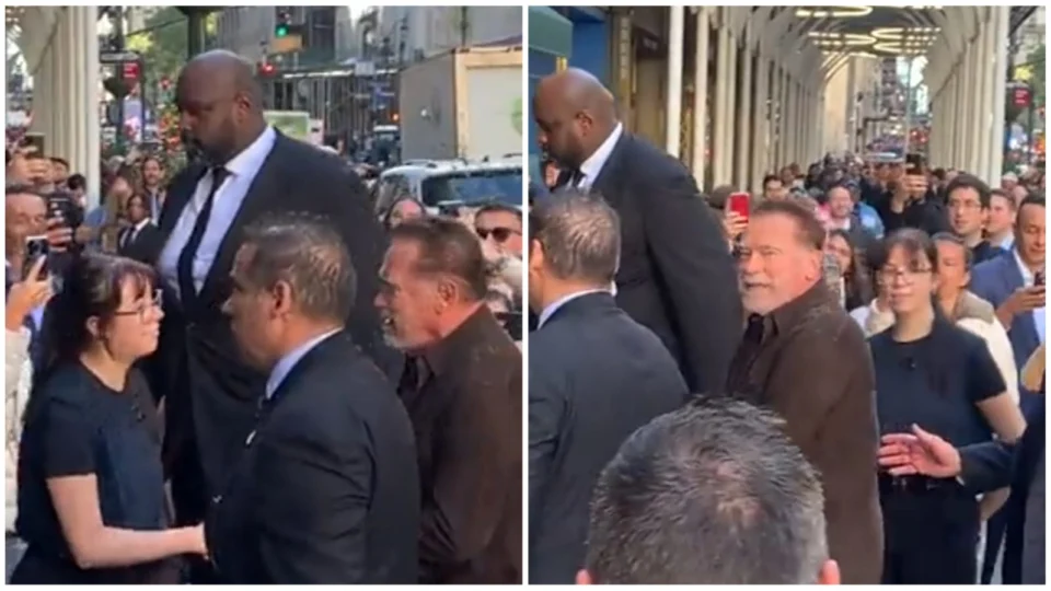 Altura do segurança de Arnold Schwarzenegger surpreende internautas