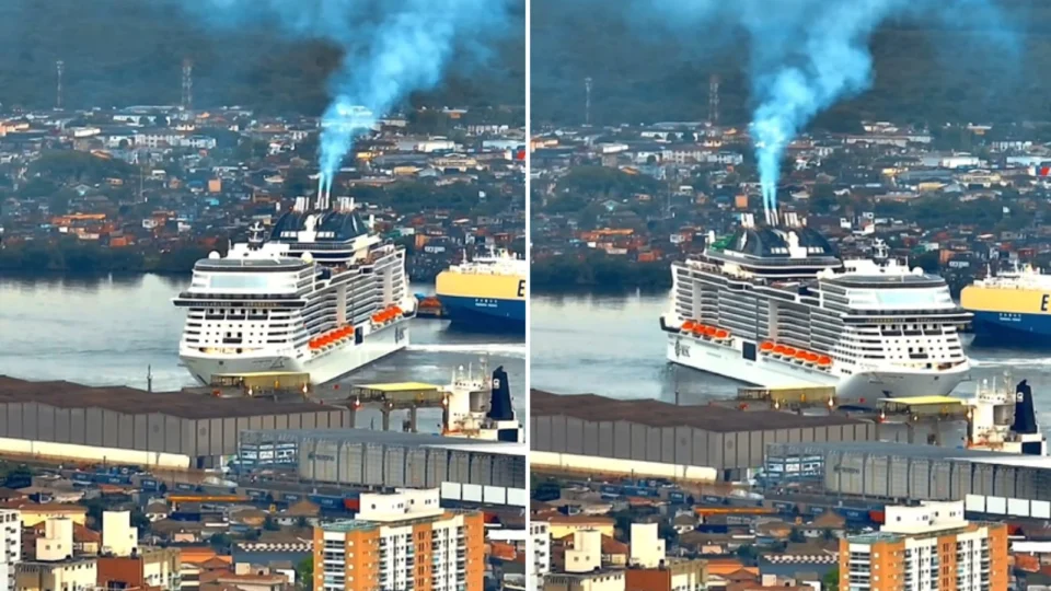 VÍDEO: maior navio de cruzeiro do Brasil faz manobra ‘girando’