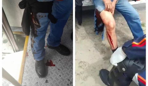 VÍDEO: passageiro leva tiro na perna em assalto a ônibus coletivo em Manaus