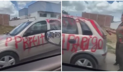VÍDEO: primeira-dama vandaliza suposto carro de marido no PE: ‘raparigo’