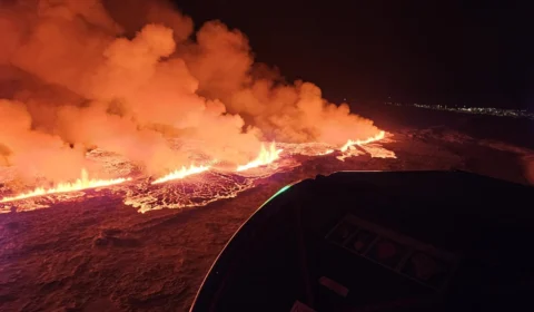 Veja o exato momento do início da erupção do vulcão na Islândia