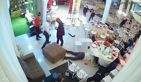 VÍDEO: noivos e convidados são mantidos reféns em assalto a buffet, em Manaus