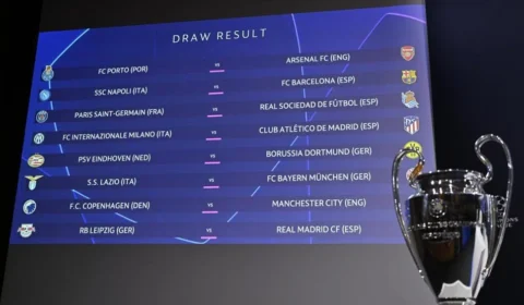 Sorteio define confrontos das oitavas de final da Liga dos Campeões