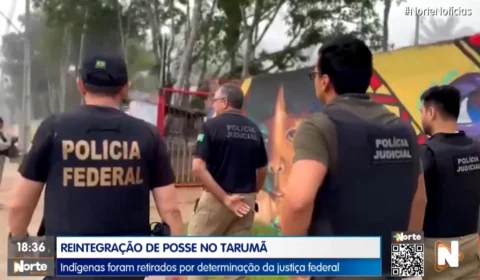 VÍDEO: reintegração de posse retira indígenas de área no Tarumã, em Manaus